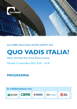 Programma DLA Piper Italia Real Estate Summit 2015