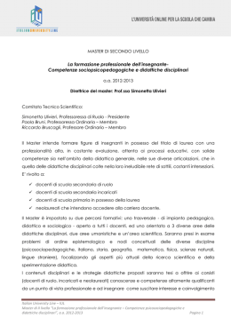 La formazione professionale dell`insegnante- Competenze