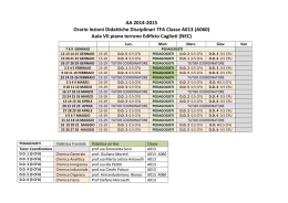 AA 2014-2015 Orario lezioni Didattiche Disciplinari TFA Classe