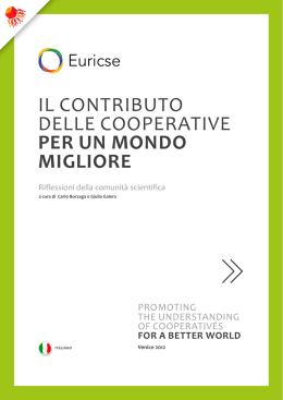 Il contRIbuto delle coopeRatIve per un mondo miGliore