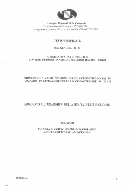 TESTO UNIFICATO - Consiglio Regionale della Campania
