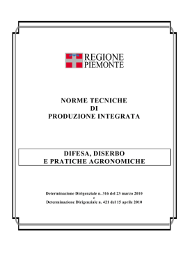 Norme tecniche di produzione integrata 2010 in Piemonte