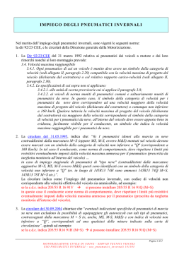 IMPIEGO DEGLI PNEUMATICI INVERNALI