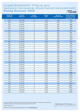 Gennaio - Investire in Diamanti