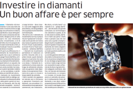 Investire in diamanti Un buon affare e per sempre