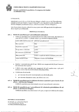 Decreto sui diritti di cancelleria e il compenso dei Giudici 10