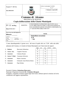 Copia deliberazione della Giunta Municipale N