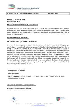 Comunicati del Comitato Regionale Veneto