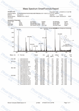 Mass Spectrum SmartFormuTa Report