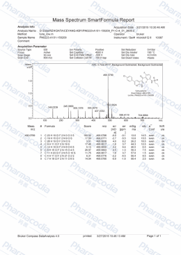 Mass Spectrum SmartFormula Report