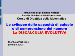 Appunti del prof. Gianluca Perticone sulle difficoltà in matematica e
