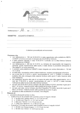 Deliberazione n° del