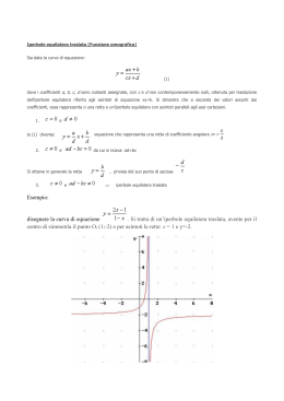 Esempio: disegnare la curva di equazione . Si tratta di un`iperbole