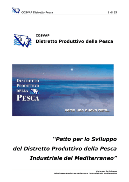&ldquo;Patto per lo Sviluppo del Distretto Produttivo della Pesca Industriale