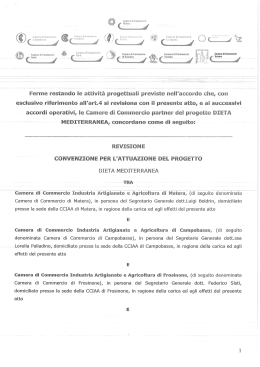 Convenzione tra le CCIAA di Matera, Campobasso, Frosinone, La