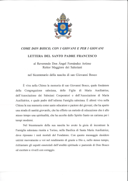 COME DON BOSCO, CON I GIOVANIE PER I GIOVANI