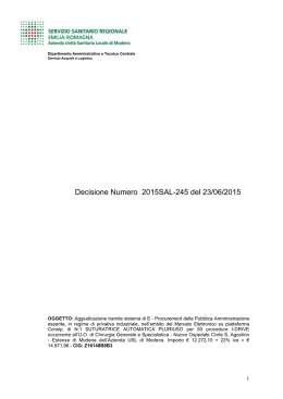 Decisione Numero 2015SAL-245 del 23/06/2015