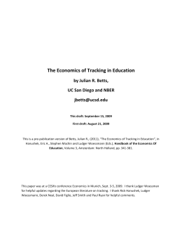 The Economics of Tracking in Education