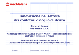 Innovazione nel settore dei contatori d`acqua d`utenza