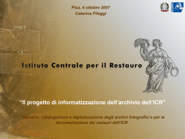 “Il progetto di informatizzazione dell`archivio dell`ICR”