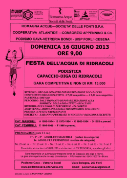 locandina Capaccio &ndash; Diga di Ridracoli 2013