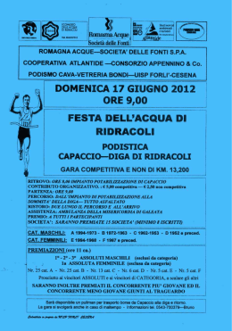 Locandina Ridracoli 2012 - Gruppo Podisti Avis Forlì