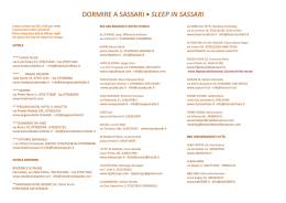 DORMIRE A SASSARI • SLEEP IN SASSARI