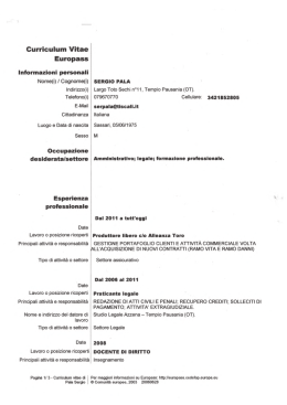 CV - Comune di Tempio Pausania