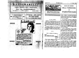 Page 1 E D I z IO N`E „ DELLA PARROCCHIA DI ` PASSOPISCIARO