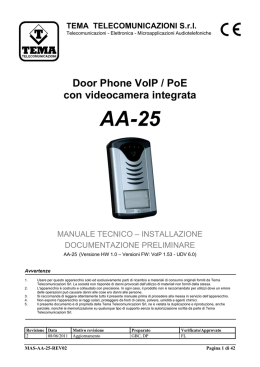 Door Phone VoIP / PoE con videocamera integrata