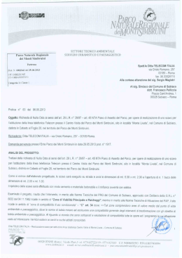 Spett.le Ditta TELECOM ITALIA - Parco Naturale Regionale Monti