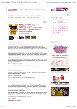 TERRA DI TUTTI FILM FESTIVAL 2012. Programma di domenica 14