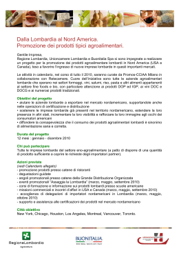 Dalla Lombardia al Nord America. Promozione dei