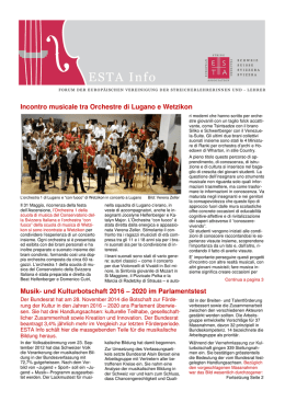 Incontro musicale tra Orchestre di Lugano e
