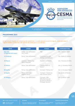 PROGRAMMA 2015 - Centro Studi Militari Aeronautici Giulio Douhet