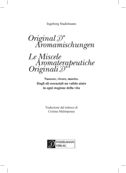 Original Aromamischungen Le Miscele Aromaterapeutiche Originali