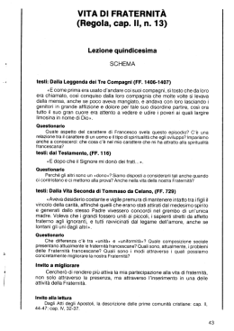 Lezione XV - Vita di fraternit&agrave;