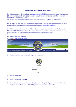 Istruzioni per l`Area Riservata