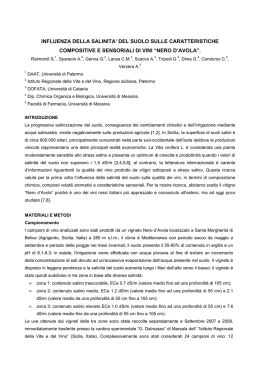 influenza della salinita` del suolo sulle caratteristiche compositive e
