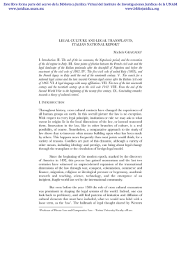 Legal culture and legal transplants, Italian national report