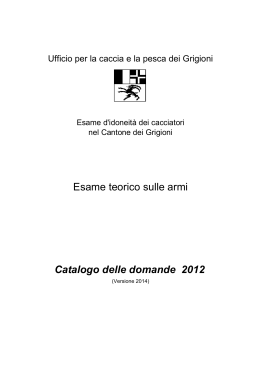 Catalogo delle domande - esame teoretico sulle armi