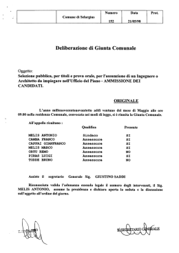 Deliberazione di Giunta Comunale