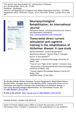 Transcranial direct current stimulation and cognitive training in the