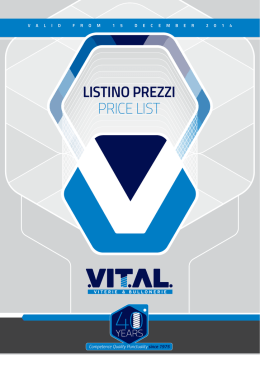 listino prezzi price list vital srl
