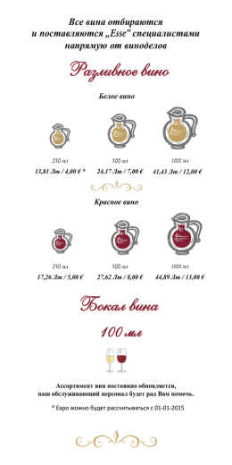 Винная картa