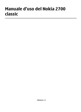 Manuale d`uso del Nokia 2700 classic