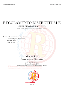 Regolamento Distrettuale - Distretto Rotaract 2060