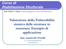 Valutazione della Vulnerabilit&agrave; Sismica delle strutture in Muratura