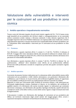 Valutazione della vulnerabilit&agrave; e interventi per le costruzioni ad uso