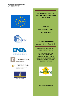 ECOFATTING ANNEX dissemination activities - ICCOM